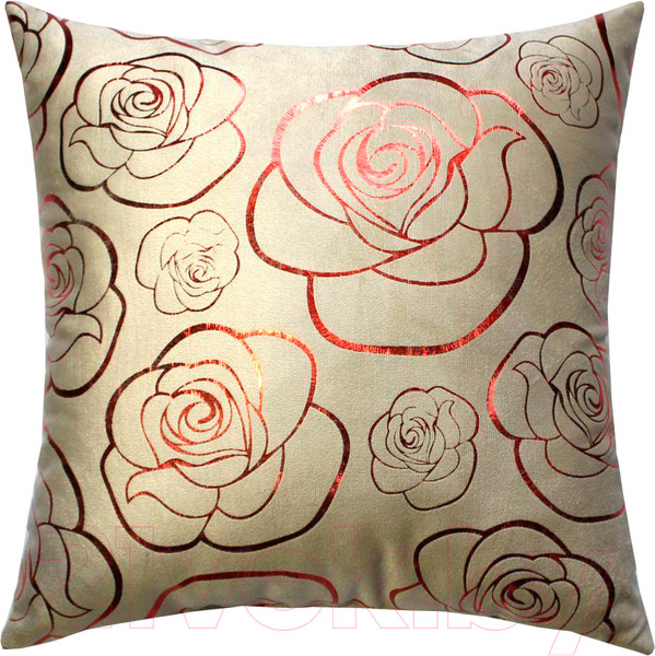 Изображение товара Подушка декоративная MATEX Luxury Aria Розочки / 48-817 (кофейный/красный)