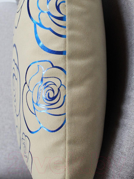 Изображение товара Подушка декоративная MATEX Luxury Aria Розочки / 48-824 (кофейный/голубой)