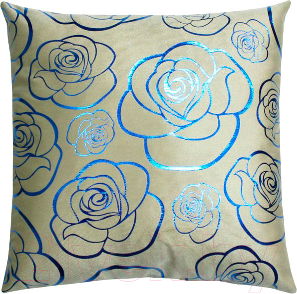 Изображение товара Подушка декоративная MATEX Luxury Aria Розочки / 48-824 (кофейный/голубой)