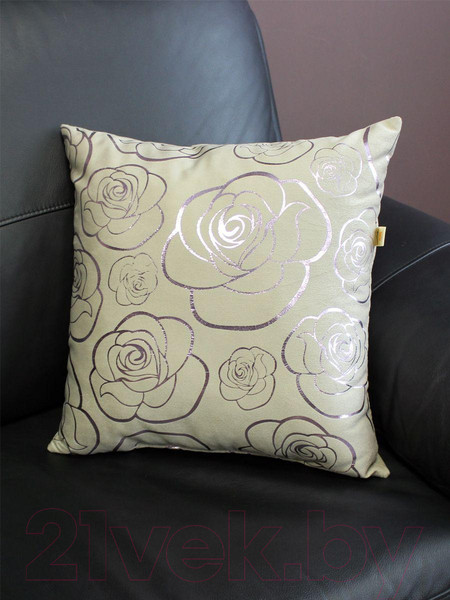 Изображение товара Подушка декоративная MATEX Luxury Aria Розочки / 48-831 (кофейный/розовый)