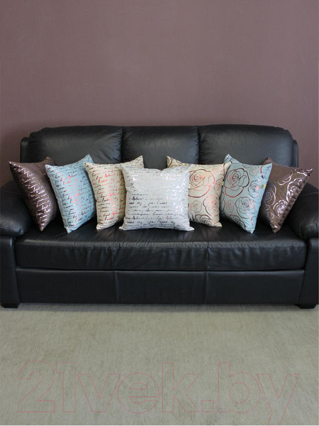 Изображение товара Подушка декоративная MATEX Luxury Aria Розочки / 48-848 (темно-коричневый/красный)