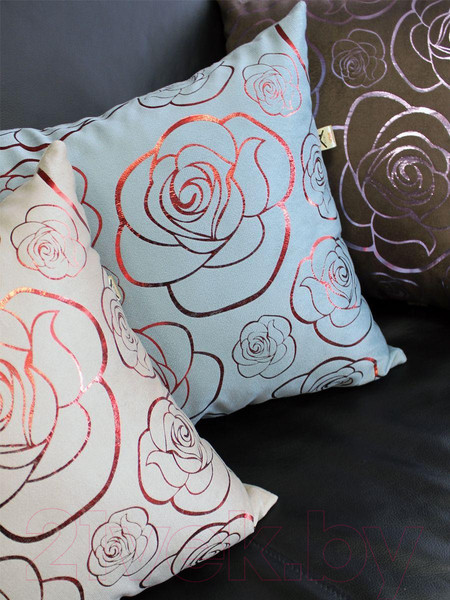 Изображение товара Подушка декоративная MATEX Luxury Aria Розочки / 48-848 (темно-коричневый/красный)