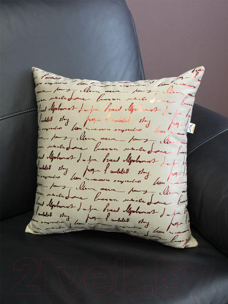 Изображение товара Подушка декоративная MATEX Luxury Aria Писание / 48-909 (кофейный/ярко-красный)