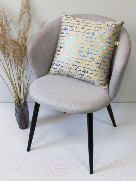 Изображение товара Подушка декоративная MATEX Luxury Aria Писание / 48-916 (кофейный/ярко-голубой)