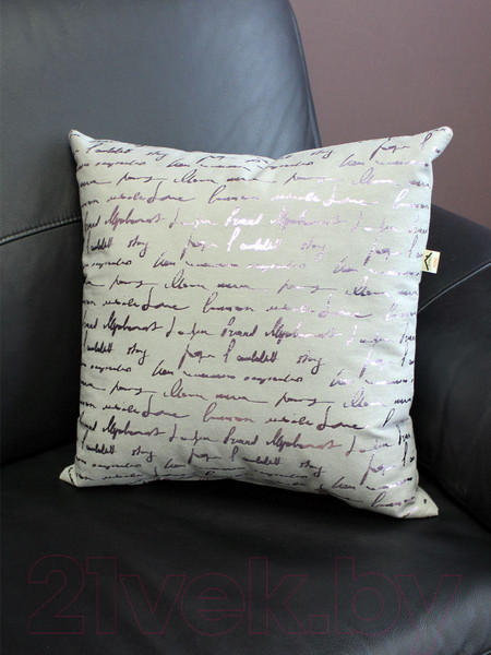 Изображение товара Подушка декоративная MATEX Luxury Aria Писание / 48-985 (светло-серый/ярко-розовый)