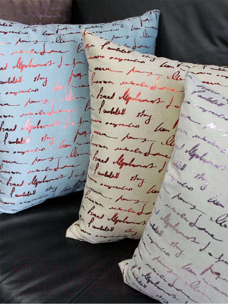 Изображение товара Подушка декоративная MATEX Luxury Aria Писание / 48-985 (светло-серый/ярко-розовый)