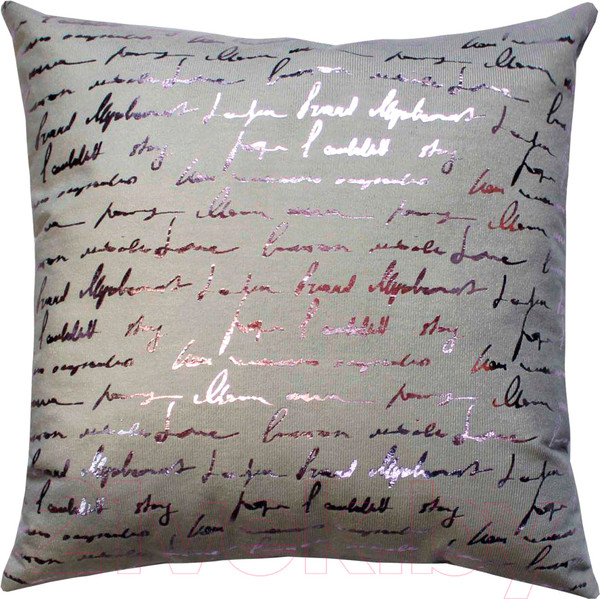Изображение товара Подушка декоративная MATEX Luxury Aria Писание / 48-985 (светло-серый/ярко-розовый)