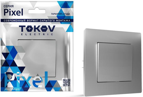 Изображение товара Выключатель Tokov Electric Pixel TKE-PX-V1F-C03 (алюминий)