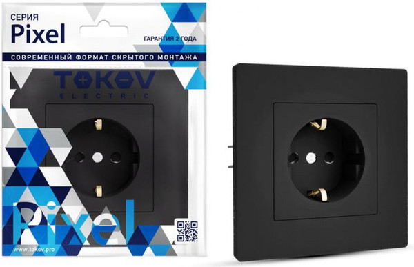 Изображение товара Розетка Tokov Electric Pixel TKE-PX-R1FZSF-C14 (карбон)