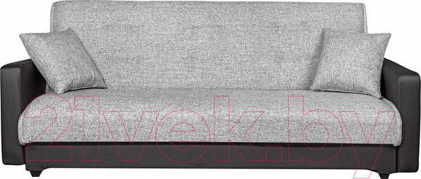 Изображение товара Диван Mebel-Ars Арвен (рогожка серый/экокожа черный)