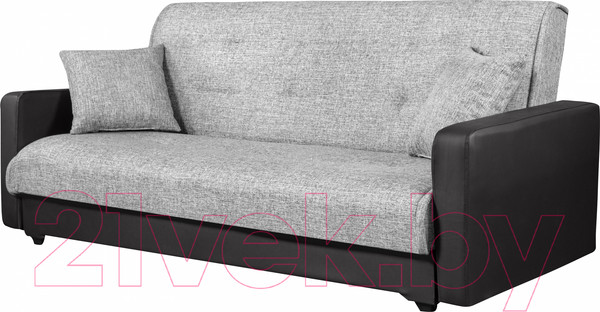 Изображение товара Диван Mebel-Ars Арвен (рогожка серый/экокожа черный)