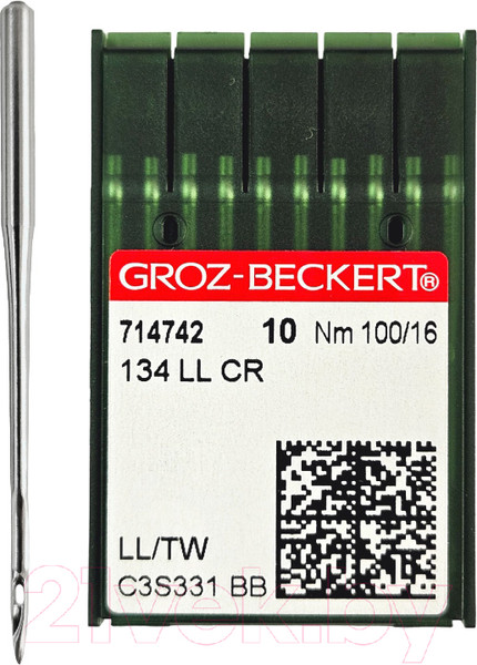 Изображение товара Набор игл для промышленной швейной машины Groz-Beckert 134 LL 100 GB-10 (для кожи)