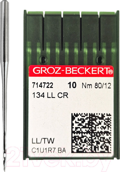 Изображение товара Набор игл для промышленной швейной машины Groz-Beckert 134 LL 80 GB-10 (для кожи)