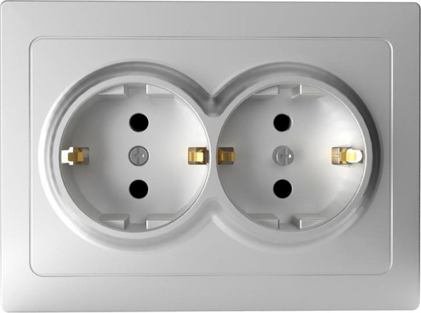 Изображение товара Розетка Tokov Electric Pixel TKE-PX-R2FZSF-C03 (алюминий)