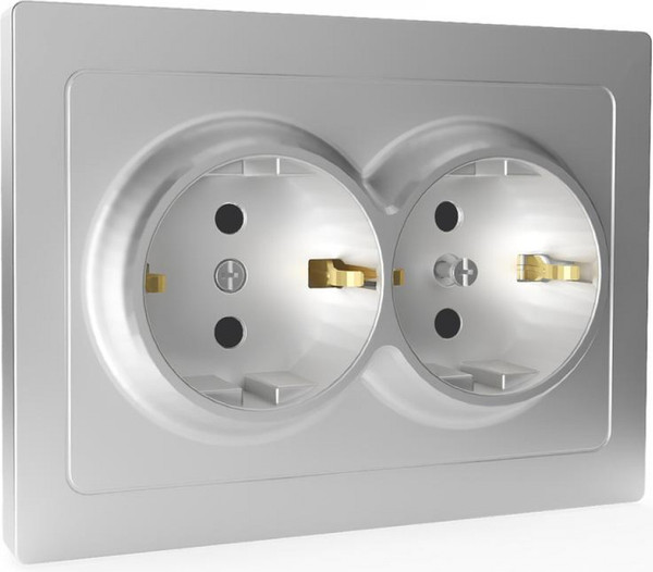Изображение товара Розетка Tokov Electric Pixel TKE-PX-R2FZSF-C03 (алюминий)