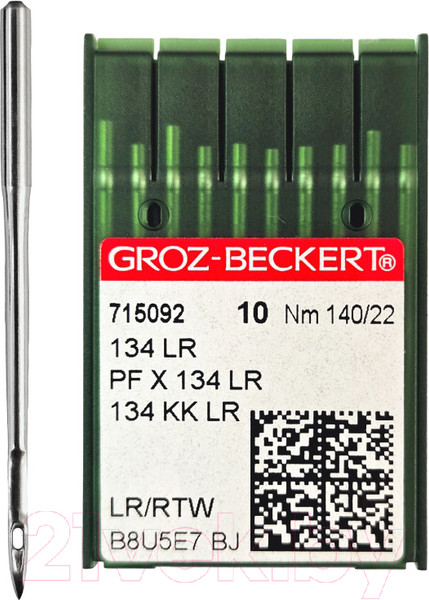 Изображение товара Набор игл для промышленной швейной машины Groz-Beckert 134 LR 140 GB-10 (для кожи)