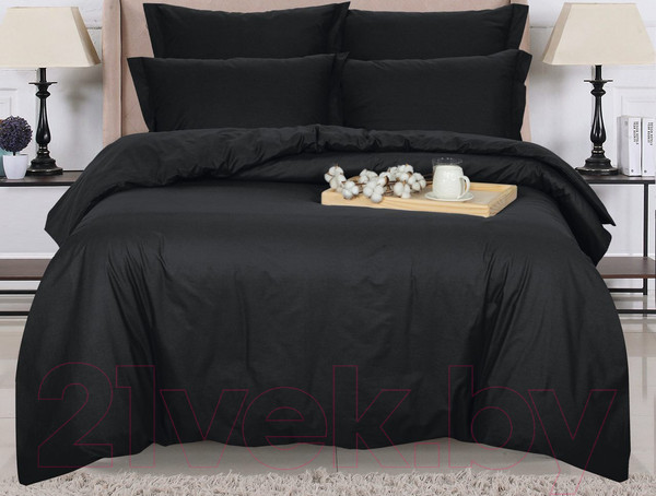 Изображение товара Пододеяльник АртПостель Черный на молнии 975 (215x145)