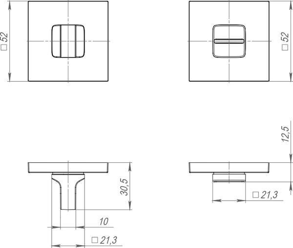 Изображение товара Фиксатор дверной защелки Ajax furniture BK6.K.JS51 SN-3  (матовый никель)