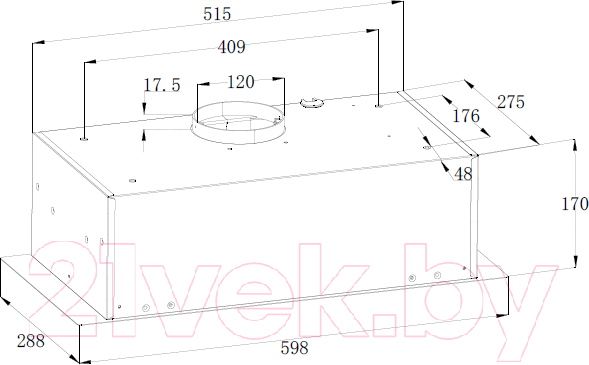 Изображение товара Вытяжка скрытая ZORG Basta 750 60 M (белый)
