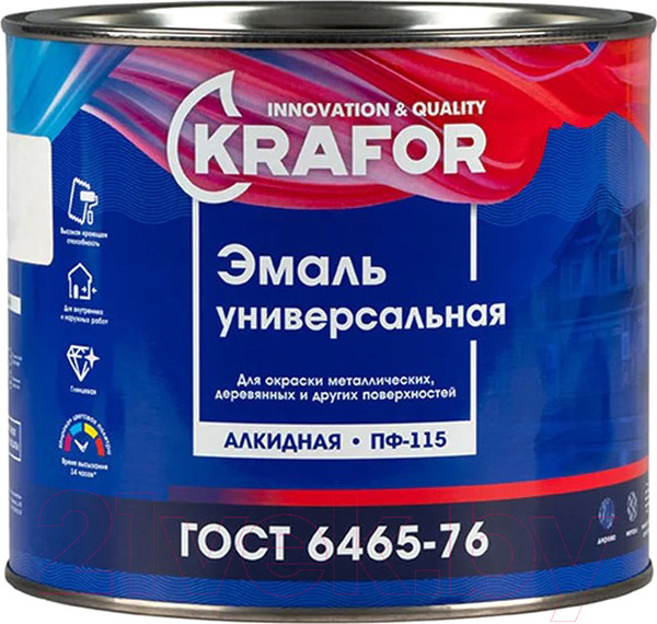 Изображение товара Эмаль Krafor ПФ-115 (1.8кг, синий)