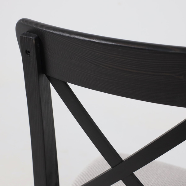 Изображение товара Стул Лидер Мебель Ингольф (черный тон 9/серая ткань аризона дождь 149/2)