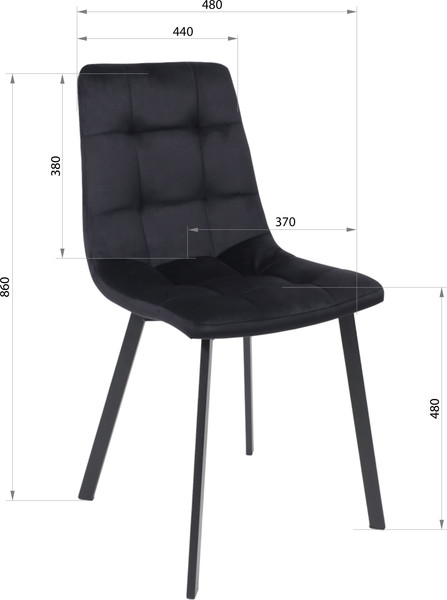 Изображение товара Стул AksHome Рой (Seven 035 черный велюр/черный)