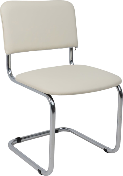 Изображение товара Стул офисный AksHome Славия (кремовый кожзам/хром)