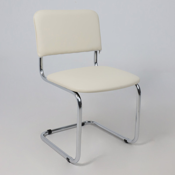 Изображение товара Стул офисный AksHome Славия (кремовый кожзам/хром)