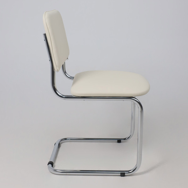 Изображение товара Стул офисный AksHome Славия (кремовый кожзам/хром)