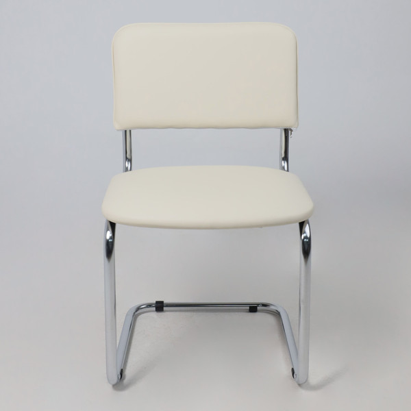 Изображение товара Стул офисный AksHome Славия (кремовый кожзам/хром)