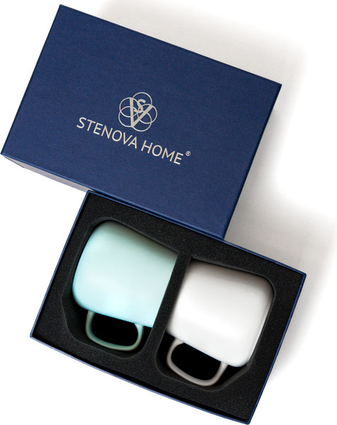 Изображение товара Набор кружек Stenova Home Patio 61308148 (2шт, голубой/белый фарфор)
