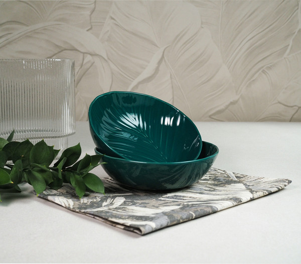 Изображение товара Набор тарелок Stenova Home Bali 61410124 (2шт, зеленый фарфор)