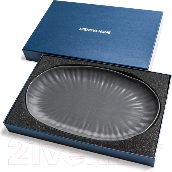 Изображение товара Блюдо Stenova Home Lotus 61311166 (черный фарфор)