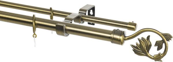 Изображение товара Карниз для штор Sundays Home Лайт Ветка 25мм+16мм двухрядный (антик, 2м)