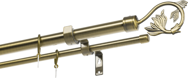 Изображение товара Карниз для штор Sundays Home Лайт Ветка 25мм+16мм двухрядный (антик, 2м)