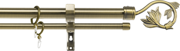 Изображение товара Карниз для штор Sundays Home Лайт Ветка 25мм+16мм двухрядный (антик, 3м)