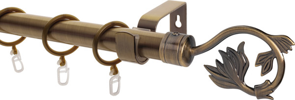 Изображение товара Карниз для штор Sundays Home Лайт Ветка 25мм однорядный (антик, 1.6м)