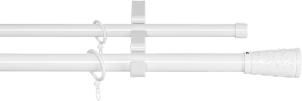 Изображение товара Карниз для штор Sundays Home Лайт Византия 25мм+19мм двухрядный (белый глянец, 1.6м)