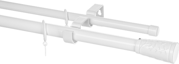 Изображение товара Карниз для штор Sundays Home Лайт Византия 25мм+19мм двухрядный (белый глянец, 2.4м)