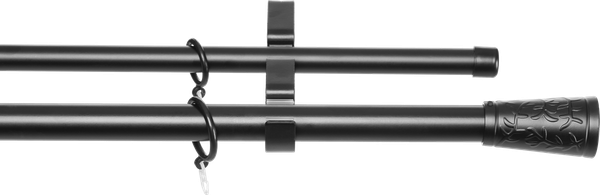 Изображение товара Карниз для штор Sundays Home Лайт Византия 25мм+19мм двухрядный (черный матовый, 2.4м)