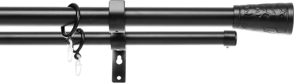 Изображение товара Карниз для штор Sundays Home Лайт Византия 25мм+19мм двухрядный (черный матовый, 3м)