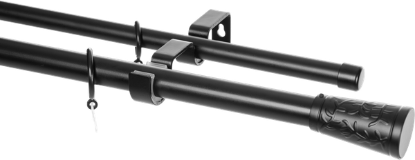 Изображение товара Карниз для штор Sundays Home Лайт Византия 25мм+19мм двухрядный (черный матовый, 3м)