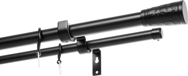 Изображение товара Карниз для штор Sundays Home Лайт Византия 25мм+19мм двухрядный (черный матовый, 3м)