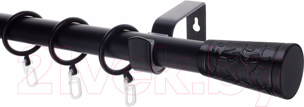 Изображение товара Карниз для штор Sundays Home Лайт Византия 25мм однорядный (черный матовый, 2.4м)