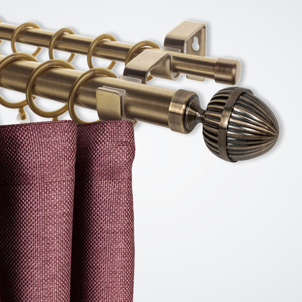 Изображение товара Карниз для штор Sundays Home Лайт Одеон 25мм+16мм двухрядный (антик, 2м)