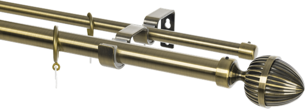 Изображение товара Карниз для штор Sundays Home Лайт Одеон 25мм+16мм двухрядный (антик, 2.4м)