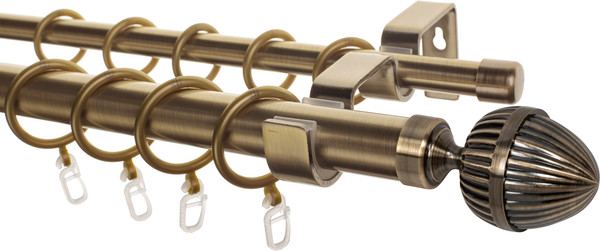 Изображение товара Карниз для штор Sundays Home Лайт Одеон 25мм+16мм двухрядный (антик, 2.4м)