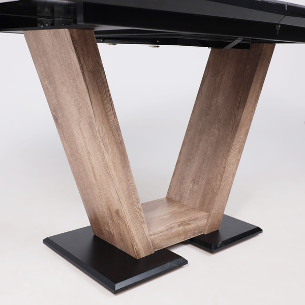 Изображение товара Обеденный стол Аврора Торонто 140-171.5x80 керамика (камень серый Greys Black/ель умбра)