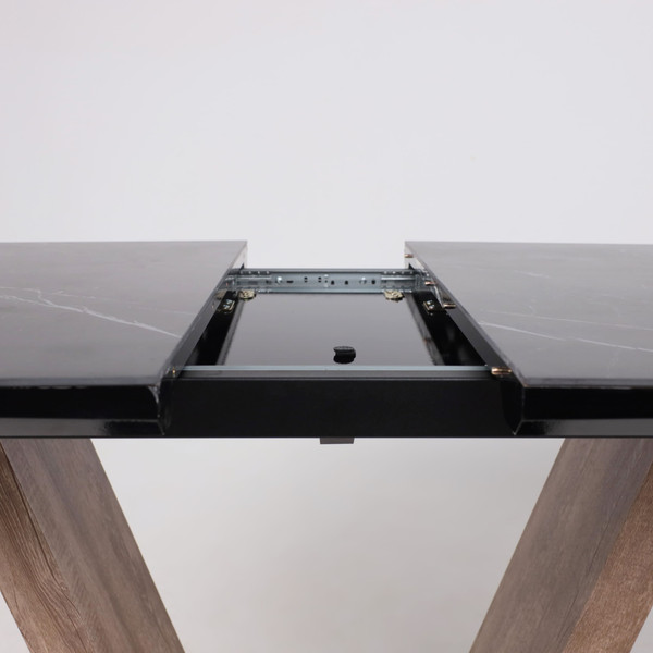 Изображение товара Обеденный стол Аврора Торонто 140-171.5x80 керамика (камень серый Greys Black/ель умбра)