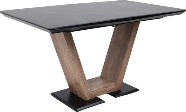 Изображение товара Обеденный стол Аврора Торонто 140-171.5x80 керамика (камень серый Greys Black/ель умбра)